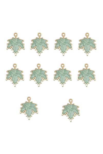 Choice 14246-10pcs 10Pcs Autumn Maple Leaf Charms Alloy Enamel Thanksgiving M...