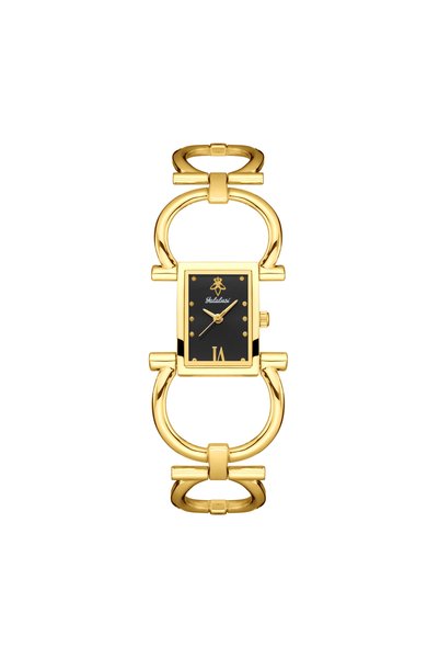 Choice Gold Black YaLaLuSi French-style vintage Square Ladies’ Quartz Watch w...