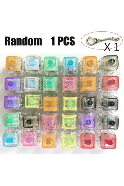 Choice Random 1PCS `Clickable Keyboard Keychain LED Light - Stress Anxiety Re...
