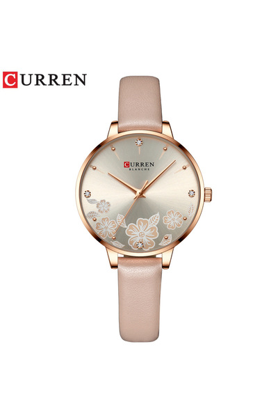 Curren A 9068 Women's Watch Quartz Wristwatch Slim Minimalist Printed Rhinest...