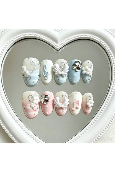 Choice Sj0461-S 10 Pieces of Macaron-Colored Angel Note and Four-Leaf Clover ...