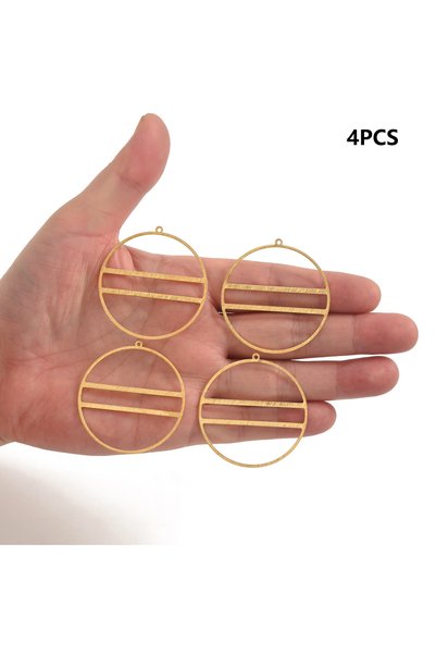 Choice Brass Color 4pcs brass circular brushed single hanging double horizont...