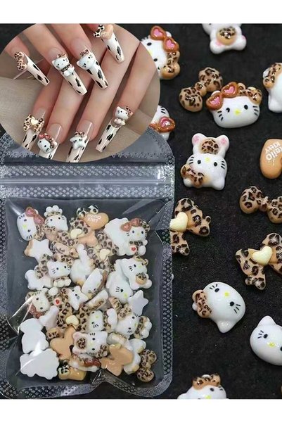 Choice 50PCS 50Pcs Leopard Sanrio 3D Resin Nail Charms Mixed Kuromi My Melody...