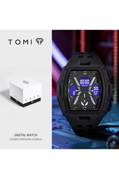 Choice Black TOMI Men's Sports Mecha Style Watch Digital Electronic Watch, Ba...