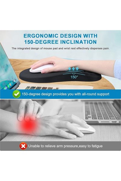 GENERAL Ergonomic Mouse Pad with Wrist Rest,Mouse Pads and Keyboard Wrist Rest with Memory Foam and Non-slip