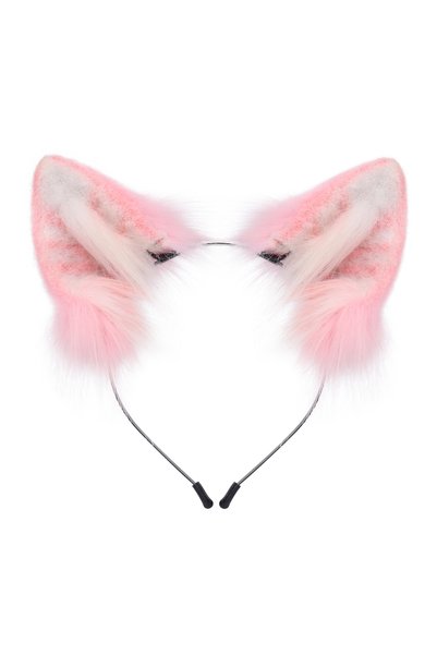 Choice Pinkwhite Animal Fox Cat Dog Ears Headband Handmade Faux fur Headwear ...