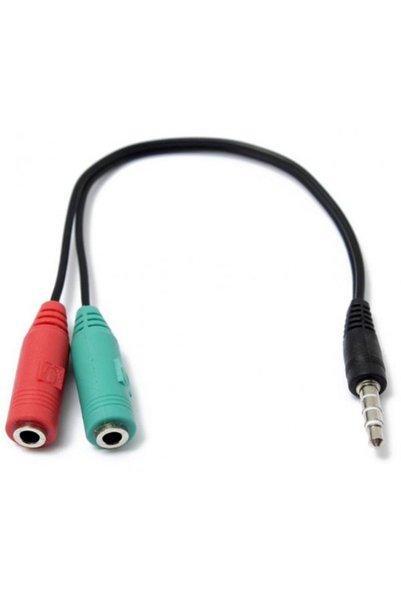 OEM Μετατροπέας 4 ακίδων Jack 3.5mm σε Δύο Θηλυκά 3.5mm με Μήκος 20cm 30653