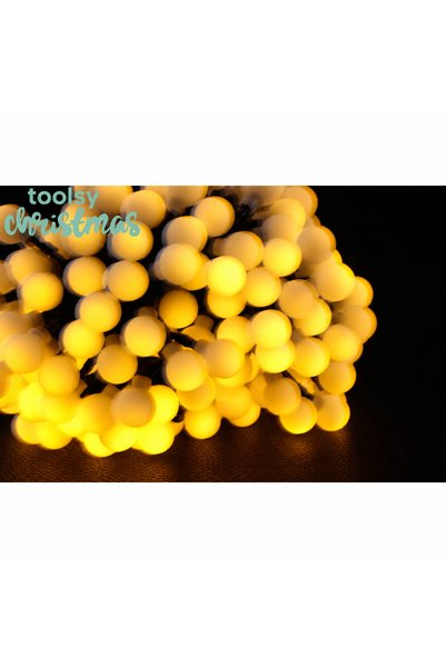 Toolsy Instalatie Craciun, 22 metri, 200 de LED-uri cu ornament tip Bulb, 8 j...
