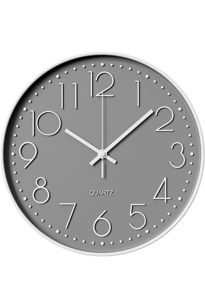Generic ساعة حائط، 12 بوصة، ساعة حائط صامتة بدون صوت تكتكة، تعمل بالبطارية، د...
