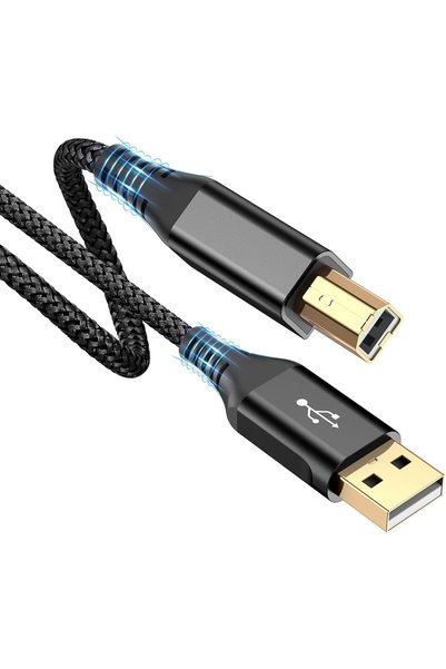 Generic كابل طابعة بطول 2 متر، كابل USB-A إلى USB-B، سلك طابعة وماسح ضوئي عال...