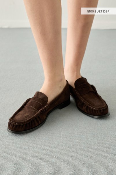 Jolamier Acı Kahve Süet Loafer Ayakkabı