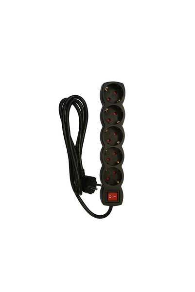 OEM SLGE-905K Μαύρο Πολύπριζο 5 Θέσεων με Διακόπτη