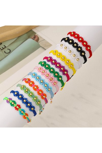 Choice MULTI 12 Bohemian Hand Woven Glass Bead Colored Adjustable Bracelet Se...