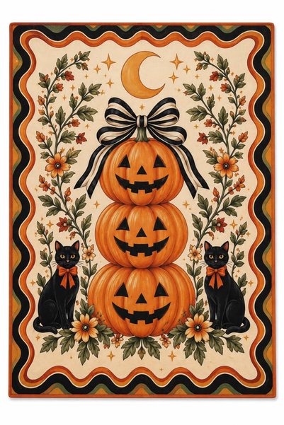 Rugs Modern Halı ETA Χαλί με υφαντό σχέδιο με θέμα το Χάλοουιν eta4399