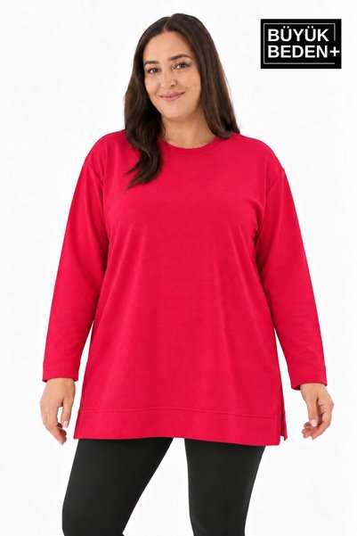 Superlife Kadın Tunik Büyük Beden ince Sweatshırt SPR26BTK990
