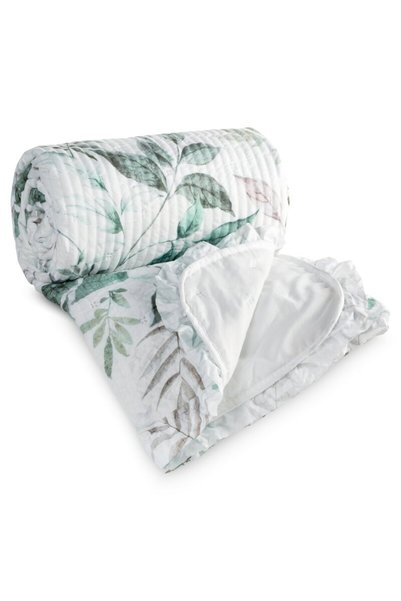 Eurofirany Cuvertura de pat, Eurofirany, Amanda, alba si verde, 170x210 cm, p...