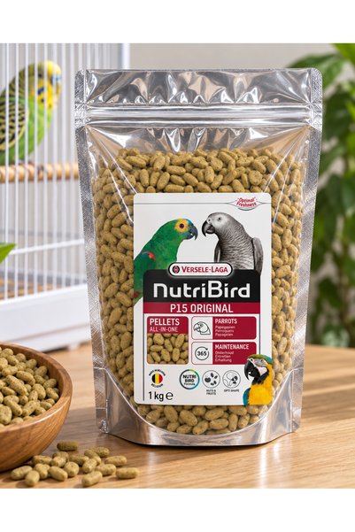 Versele Laga Nutribird P15 Original Paraket Papağan Pelet Yemi 1 Kg AÇIK BÖLME