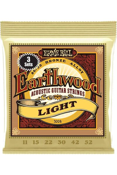 Generic Earthwood Light 80/20 Bronze Acoustic Guitar Strings 3-pack, 11-52 Ga...