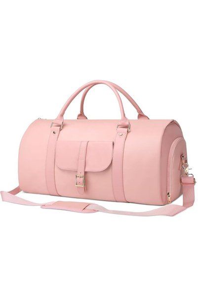 BOLOSTA Carry On Garment Bag for Women with Shoe Compartment 2 in 1 Leather C...