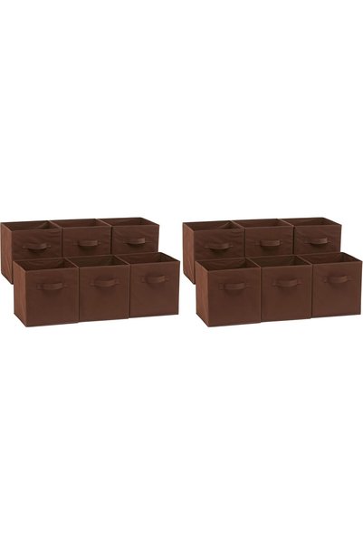 Generic Collapsible Fabric Storage Cube/Organiser with Handles, Pack of 12, S...