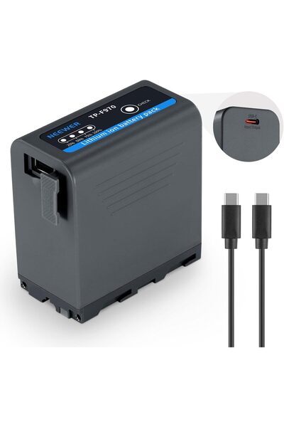 Generic بطارية بديلة NP-F970 بسعة 10500 مللي أمبير، وقت شحن كامل 4.8 ساعات، ك...