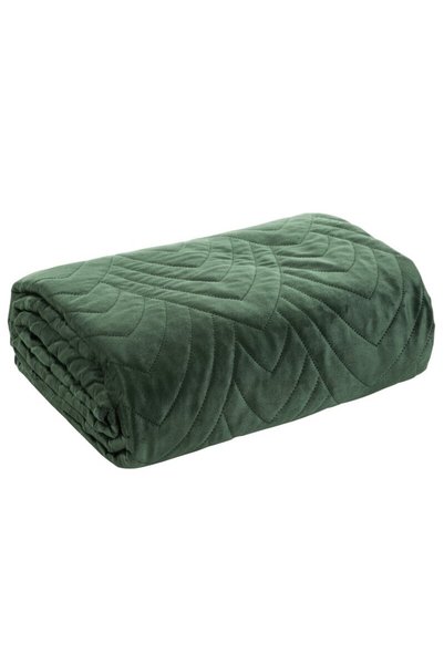 Eurofirany Cuvertura de pat din catifea LUIZ6, 170x210 cm, verde inchis