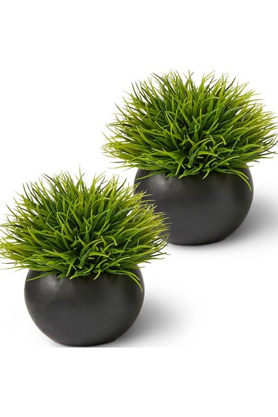 Generic نباتات صناعية من SEEKO لديكور المنزل (عبوة من قطعتين) لديكور الحمام، ...