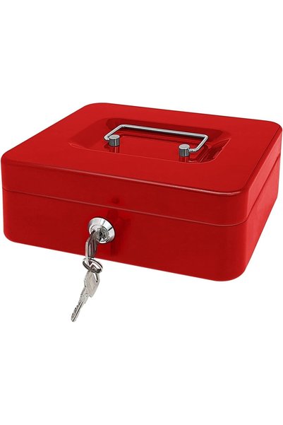Generic Steel Cash Box with Key Lock, Metal Small Money Organizer with Money ...