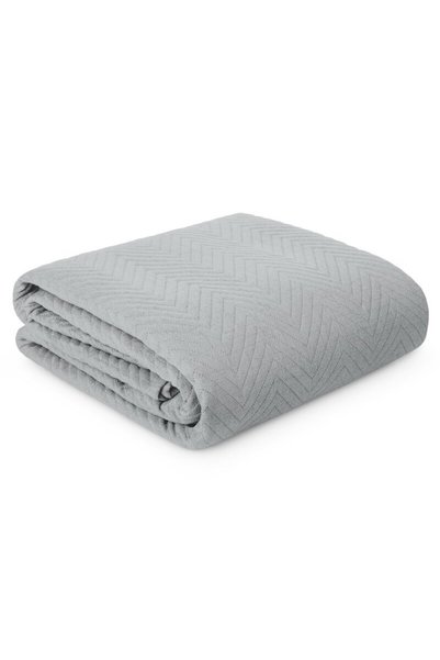 Eurofirany Cuvertura de pat LEN3, Patura decorativa matlasata cu model zigzag...
