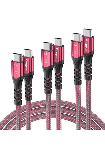 Generic 100W USB C to USB-C Cable 3 Pack 50cm+1m+1.8m PD QC 5A Fast Charging ...