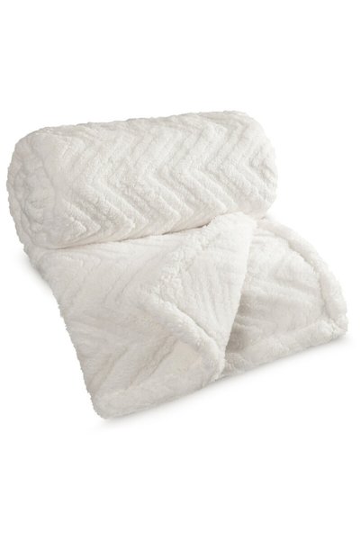 Design 91 Patura groasa 3D Jodła crem 70x160cm, poliester, 340gsm