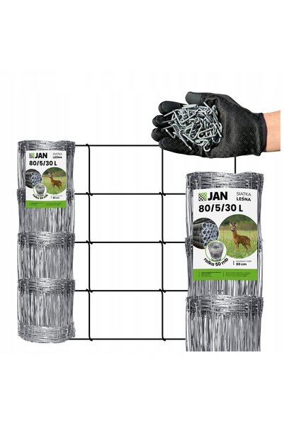 jan Plasă de gardă forestieră, metalică, 80/5/30 l, galvanizată, înălțime 0,8...