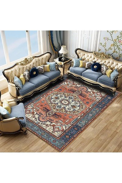Generic Bohemian Area Rug, 140 * 200cm Vintage Washable Rug, Non-Slip Non-She...