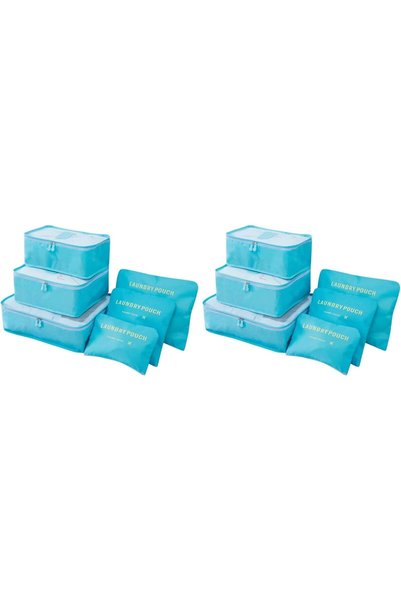 Generic مجموعة منظمات أمتعة السفر مكونة من 6 قطع، حقائب تعبئة مقاومة للماء وأ...