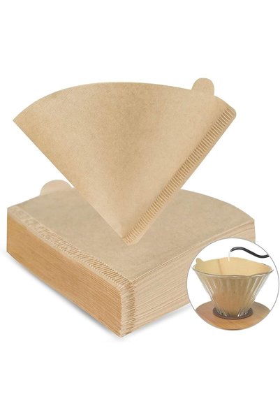 Generic V60 Brown Coffee Filters Size 02, 100 Count, Pour Over 1-4 Cups