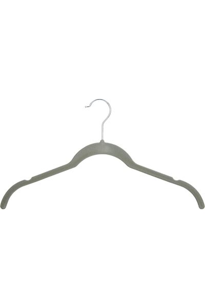 Generic شماعات ملابس نحيفة من المخمل غير قابلة للانزلاق، رمادية/فضية - عبوة م...