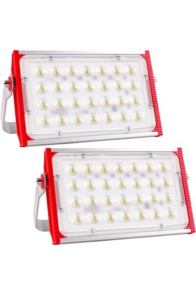 Generic كشاف LED خارجي 100 واط 10000 لومن (عبوة من قطعتين)، مصباح عمل LED مقا...