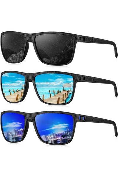 Generic Polarized Sunglasses for Men Vintage Sport Shades Trendy Womens Sun G...