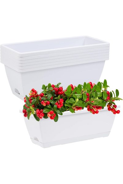 Generic Window Box Planter, 7 Pack Plastic Vegetable Flower Planters Boxes 17...