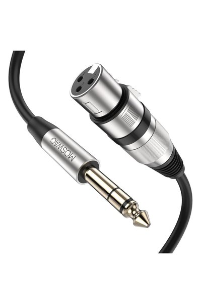 Generic كابل XLR أنثى بطول 10 متر/32.8 قدم، كابل جاك TRS 6.35 ملم، كابل ميكرو...