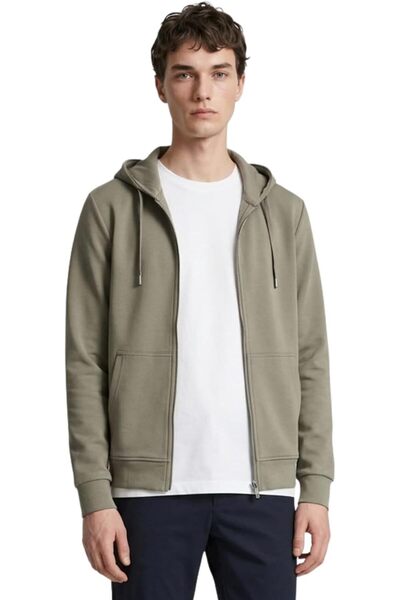 ANTHONY JACKSON Men's Doubleface Hooded Zipper Sweatshirt Axis