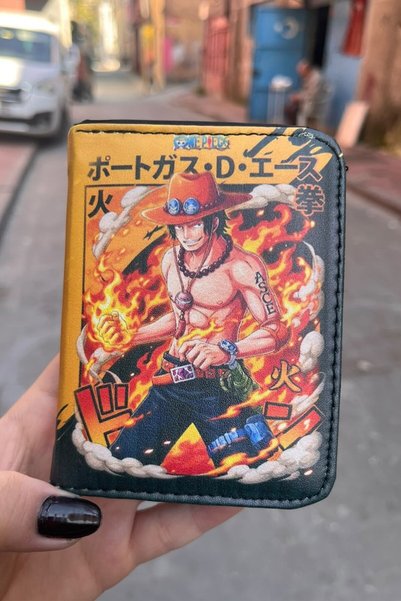 Köstebek Orange One Piece Portgas.D Ace Anime Unisex Wallet