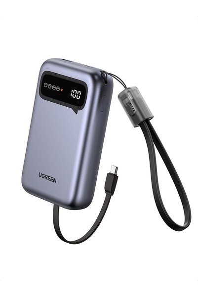 Generic 20000mAh Power Bank with Built-in Cables PD22.5W, Emoji Display
