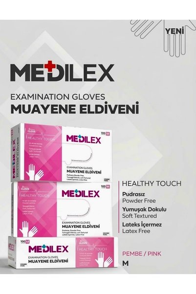Muayene Eldiveni M Beden Pembe Koli (20 Paket)