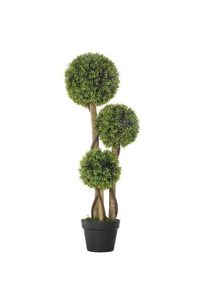 Generic Brand Cimișir artificial, aspect realist, pentru exterior, verde + negru