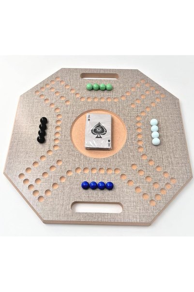 Generic لعبة جاكارو الخشبية لـ 4 لاعبين مع كرات زجاجية وبطاقات، مقاس 39×39 سم...