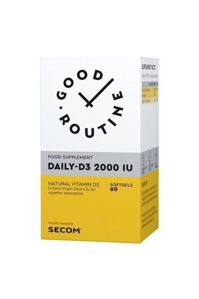 Secom Daily-D3 2000 UI Good Routine, Secom, 60 capsule