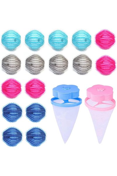 Generic 16 Pcs Pet Hair Remover for Laundry, 2 Pcs Washing Machine Hair Catch...
