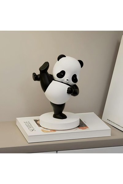 Generic Resin Statue Creative Art Kung Fu Panda Kick the Leg Sculpture Orname...