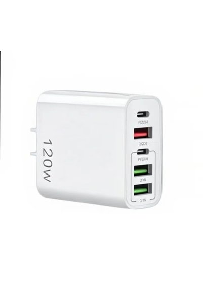 Fara brand Încărcător Rapid Priză 120W Multi-Port – 2x USB-C & 3x USB-A